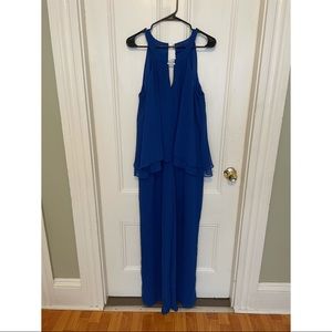 Vince Camuto Chiffon royal blue jumpsuit